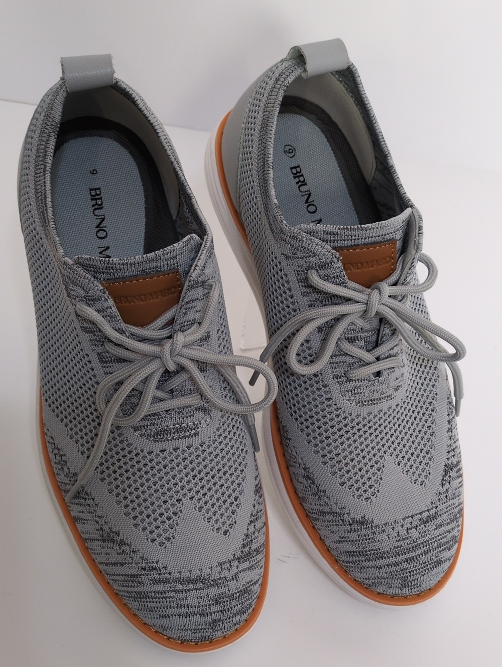 Bruno Marc Grand-02 Grey Knit Wingtip Oxford Casual Sneakers Size 9M